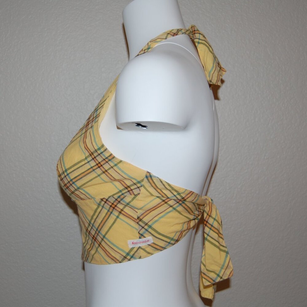 NWOT Abercrombie & Fitch, Yellow Plaid Tieback Halter Top, Women Size S - Picture 5 of 11